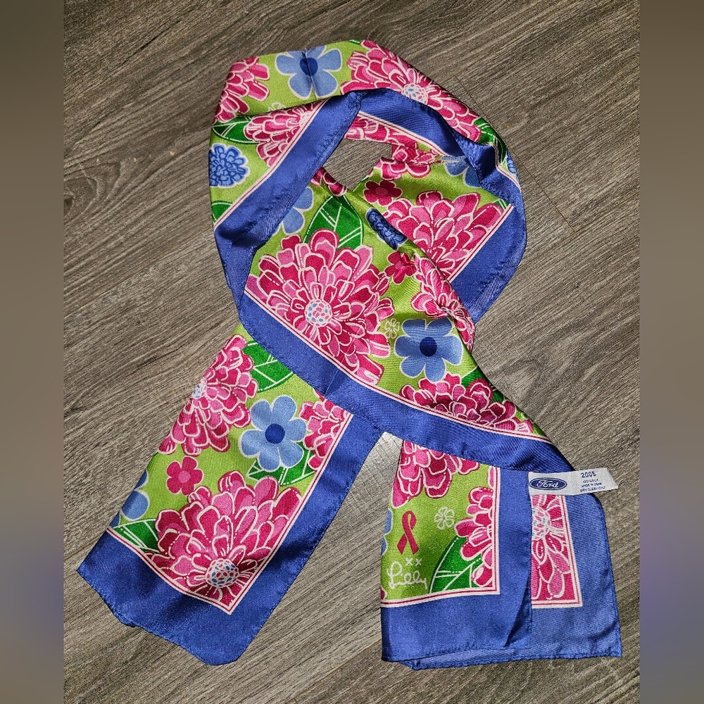 Lilly Pulitzer Ford Silk Koman Race for the Cure Breast Cancer Awareness Scarf